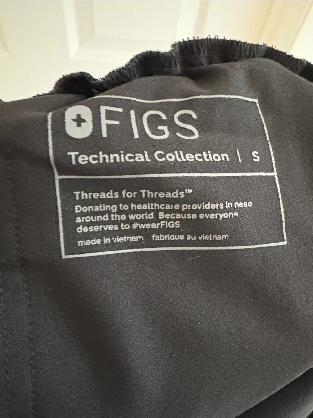 Figs Black Drawstring Cargo Joggers with Gray Waist Ties
